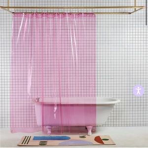 Quiet Town Phlox Sun Shower Curtain (pink, transparent)